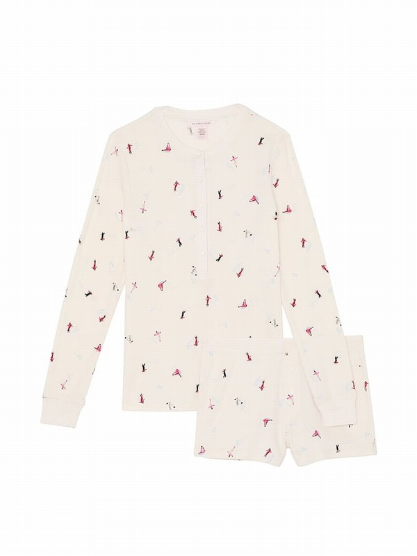 White Victoria Secret Coconut Skiers Thermal Nightwear | ZBXMY6149