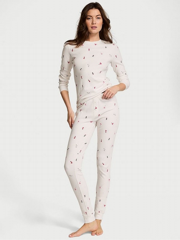 White Victoria Secret Coconut Skiers Thermal Long Nightwear | SLOZK6372