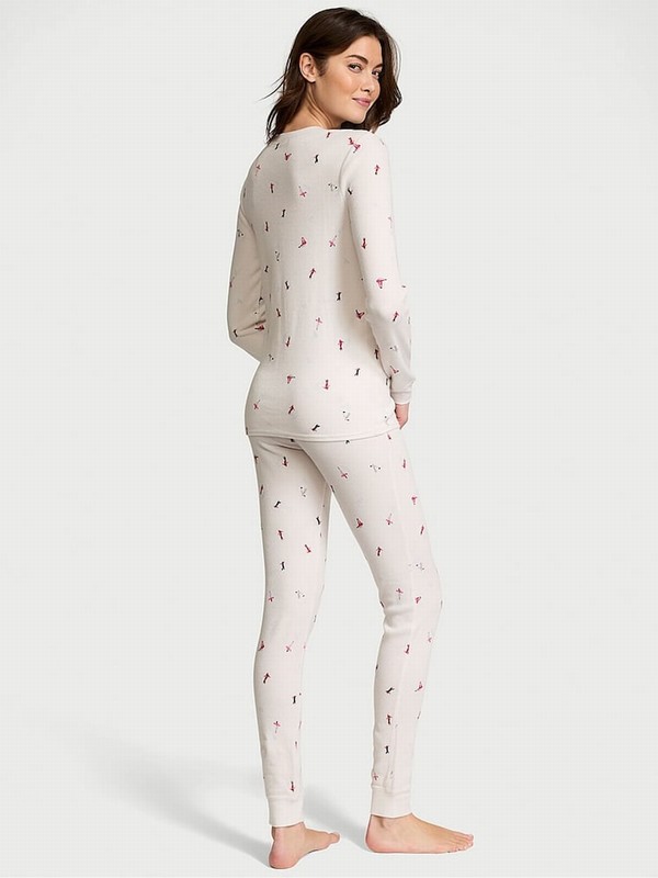 White Victoria Secret Coconut Skiers Thermal Long Nightwear | SLOZK6372