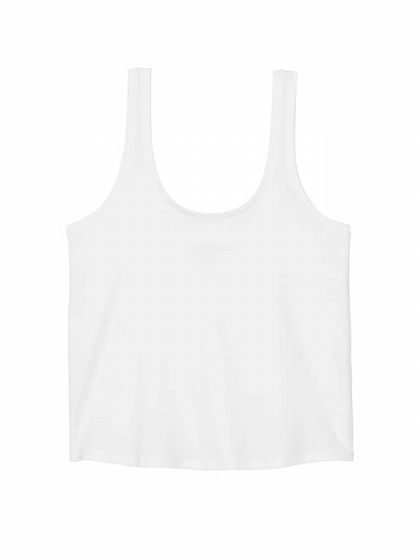 White Victoria Secret Cotton Flowy Tops | EIFOP2517