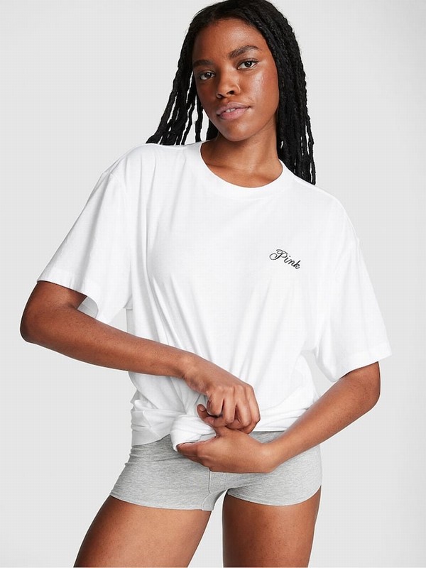 White Victoria Secret Cotton Oversized Nightwear | PIYDC2439