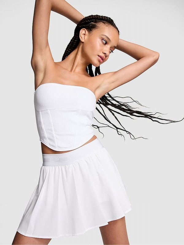 White Victoria Secret Cotton Strapless Corset Top Lingerie | DXLQT0632