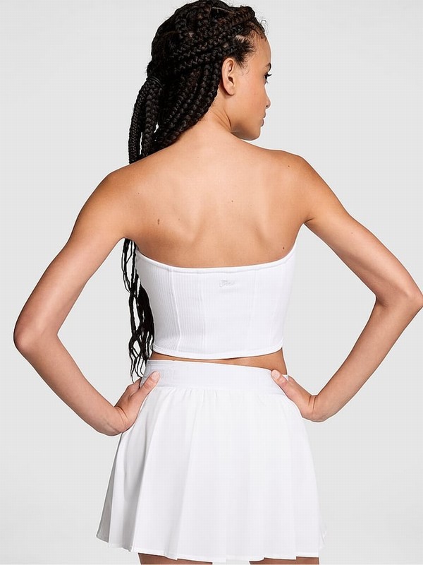 White Victoria Secret Cotton Strapless Corset Top Lingerie | DXLQT0632