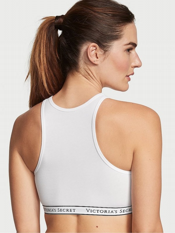 White Victoria Secret Cottonlette Low Impact Bras | NJKAI3214