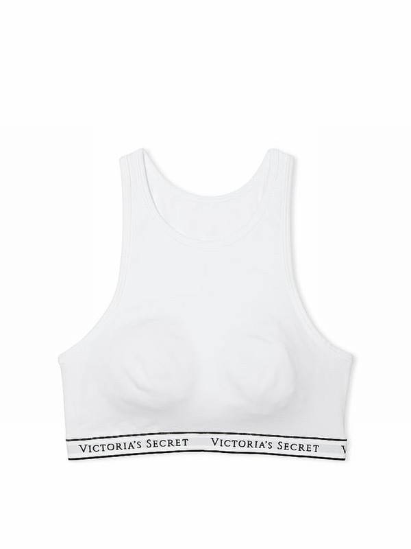 White Victoria Secret Cottonlette Low Impact Bras | NJKAI3214