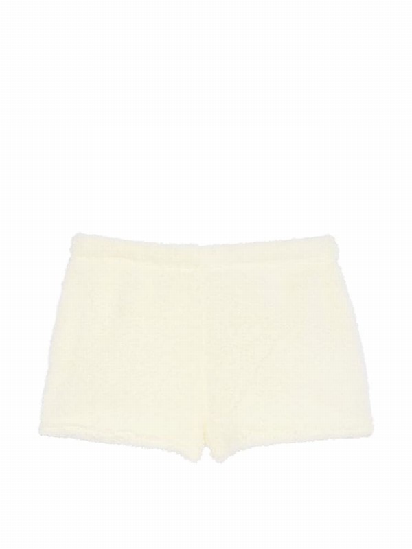 White Victoria Secret Creamer Cosy Knit Boxer Nightwear | MIWBQ4109