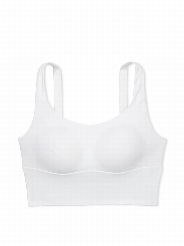 White Victoria Secret Cross Back Mesh Sports Bra | TKLSZ5314