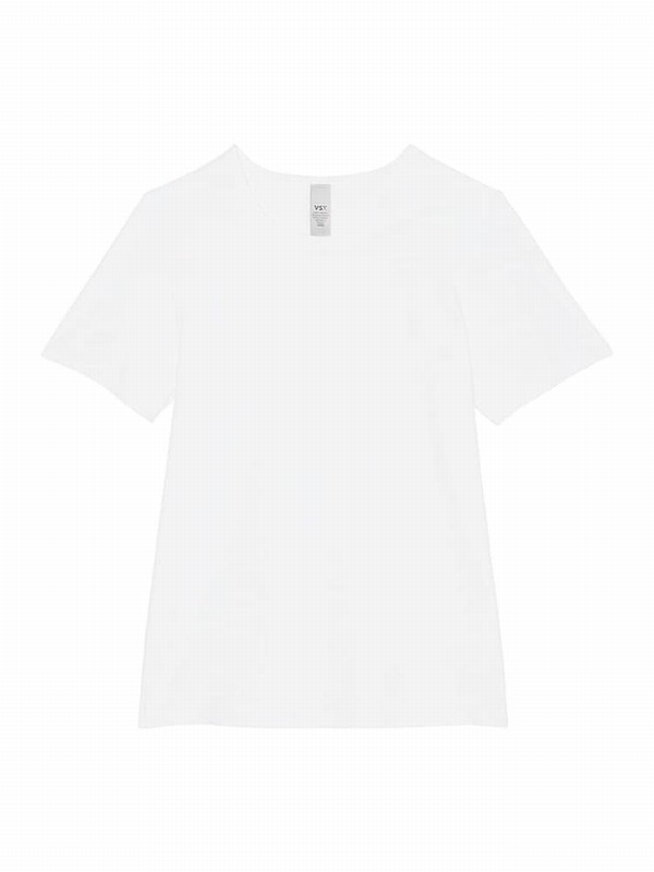 White Victoria Secret Elevate™ Stretch T Shirts | UMYCS2596