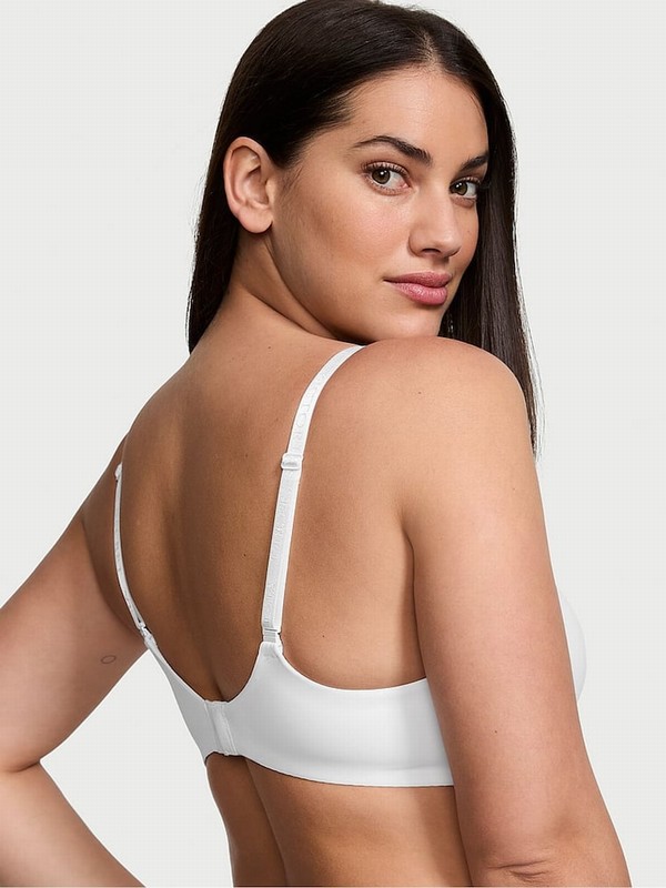 White Victoria Secret Logo Non WiLightly Lined Bras | VHUON7864