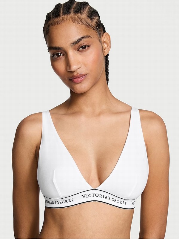 White Victoria Secret Logolette Bras | BYJNW4520