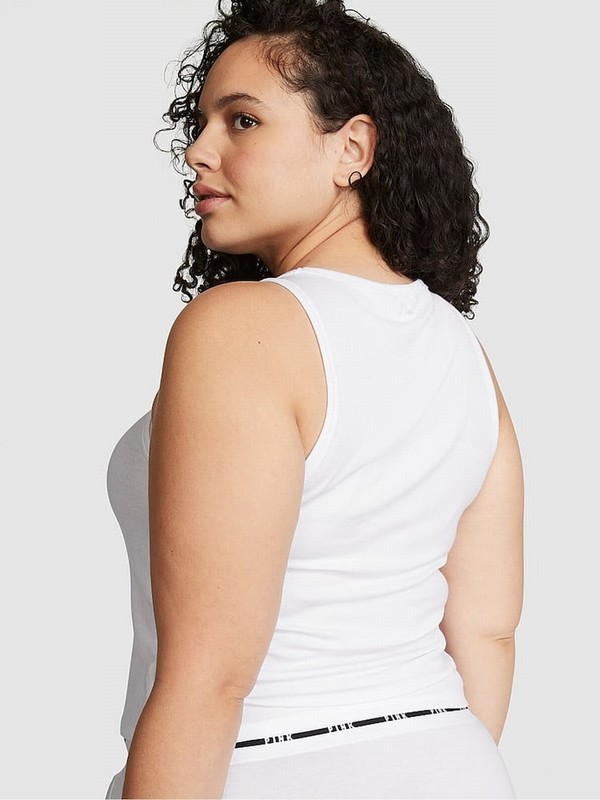 White Victoria Secret Modal Rib Top Nightwear | MSBYI7360