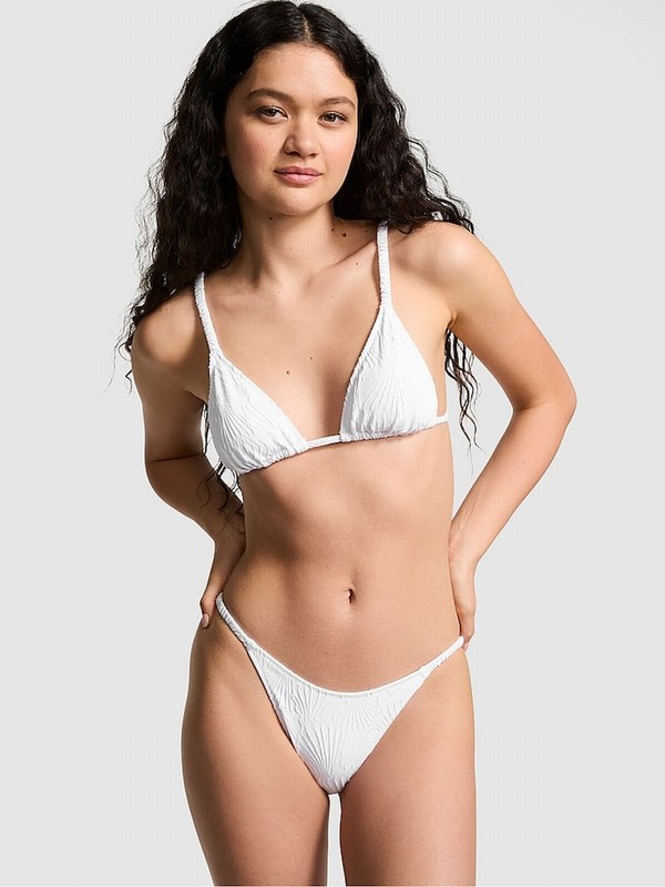 White Victoria Secret Optic Cheeky Bikini Bottom | CGFVQ7294
