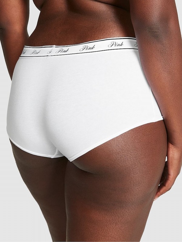 White Victoria Secret Optic Cotton Logo Underwear | DPTAC6950