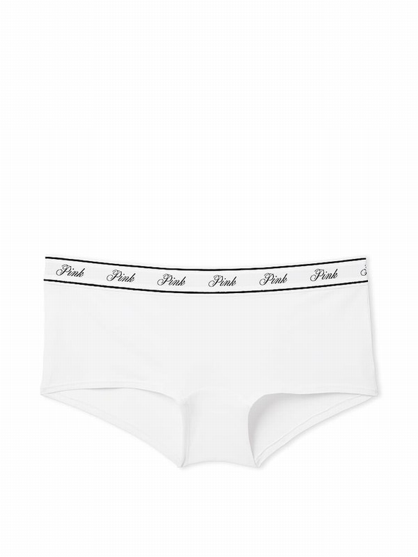 White Victoria Secret Optic Cotton Logo Underwear | DPTAC6950