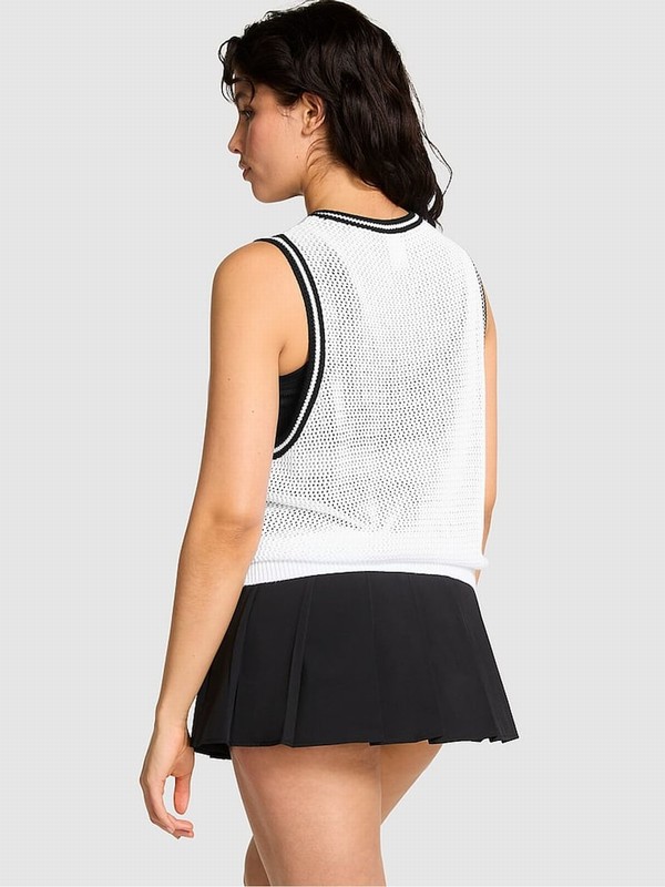 White Victoria Secret Optic Crochet Tops | TWOFQ1936