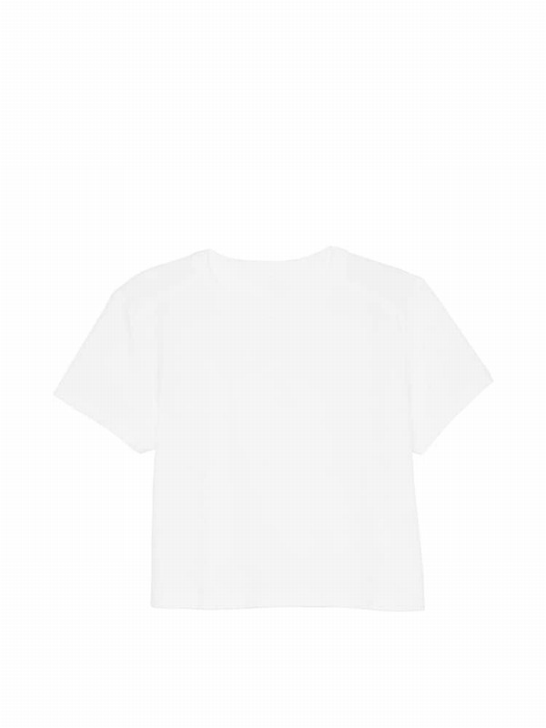 White Victoria Secret Optic Crop Dreamer T Shirts | FMPGU2864