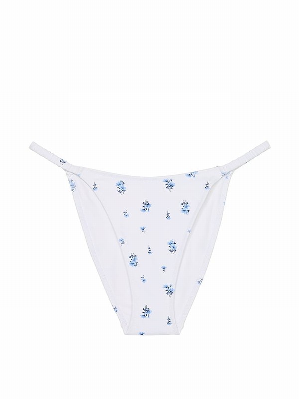 White Victoria Secret Optic Floral Cheeky Bikini Bottom | UDHTV2579