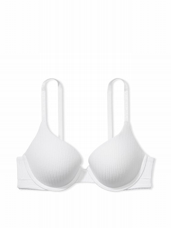 White Victoria Secret Optic Full Cup Push Up Bras | BIDTU4190