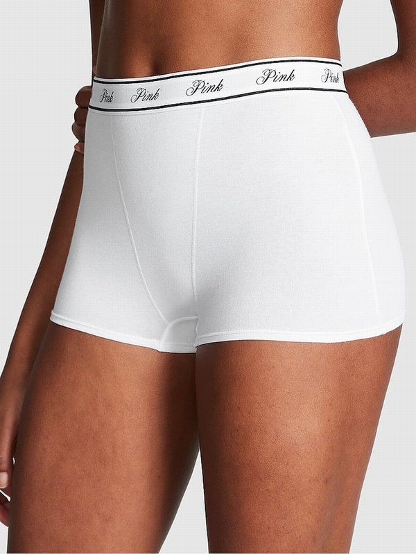 White Victoria Secret Optic High Waist Cotton Logo Underwear | CHSFK0951