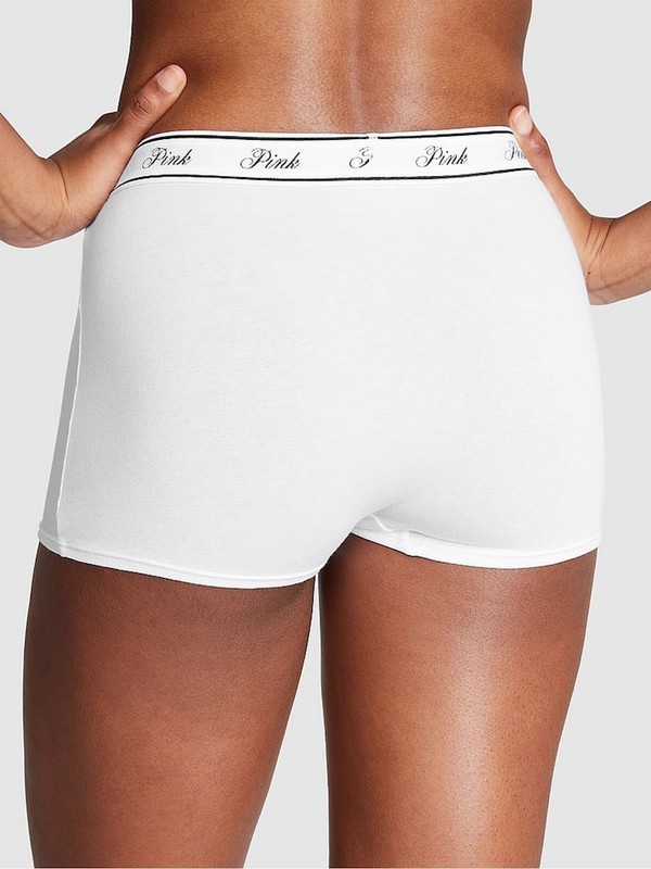 White Victoria Secret Optic High Waist Cotton Logo Underwear | CHSFK0951
