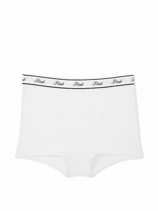 White Victoria Secret Optic High Waist Cotton Logo Underwear | CHSFK0951