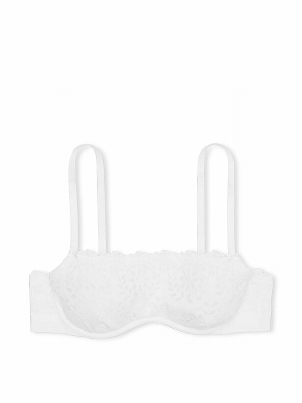 White Victoria Secret Optic Lace Eyelet Bras | WNVZA8947