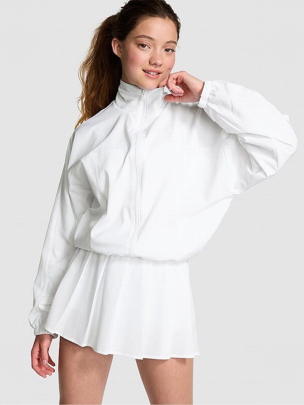 White Victoria Secret Optic Parachute Jackets | CEZNG9705