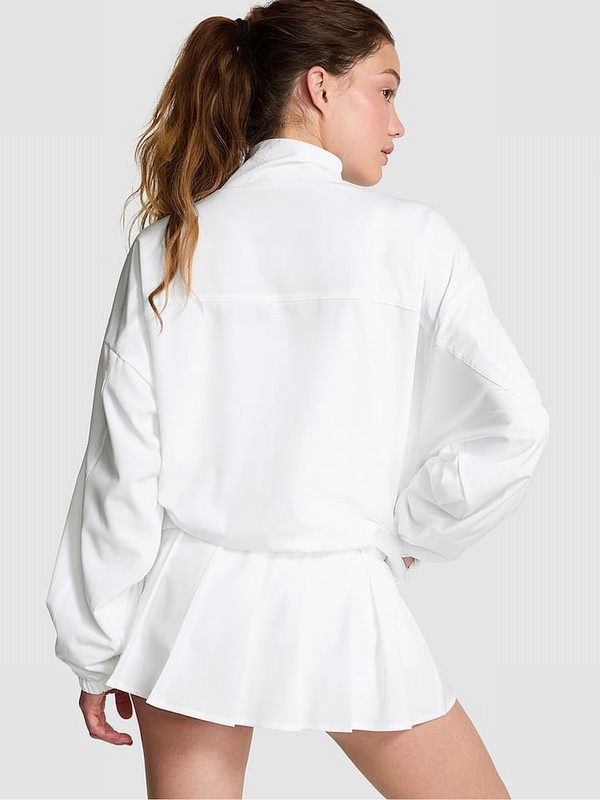White Victoria Secret Optic Parachute Jackets | CEZNG9705
