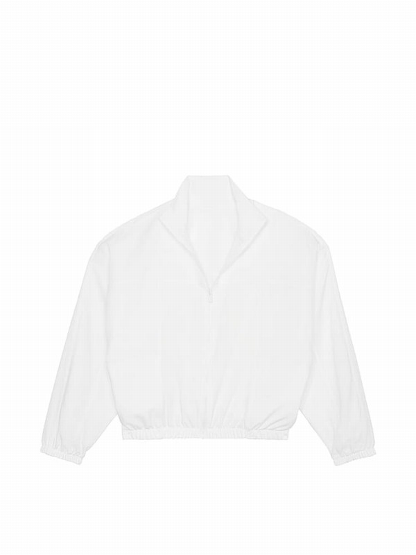 White Victoria Secret Optic Parachute Jackets | CEZNG9705