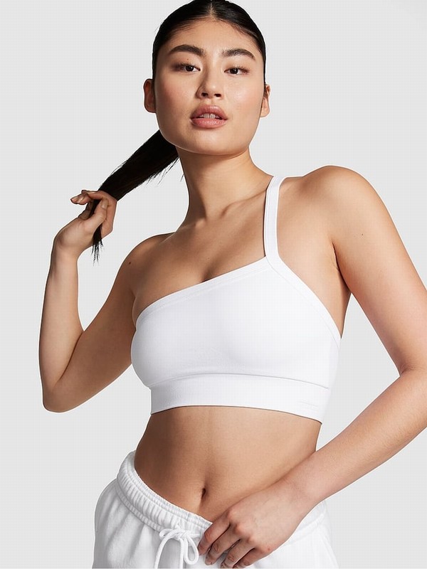 White Victoria Secret Optic Seamless Low Impact Sports Bra | IJPRT8917