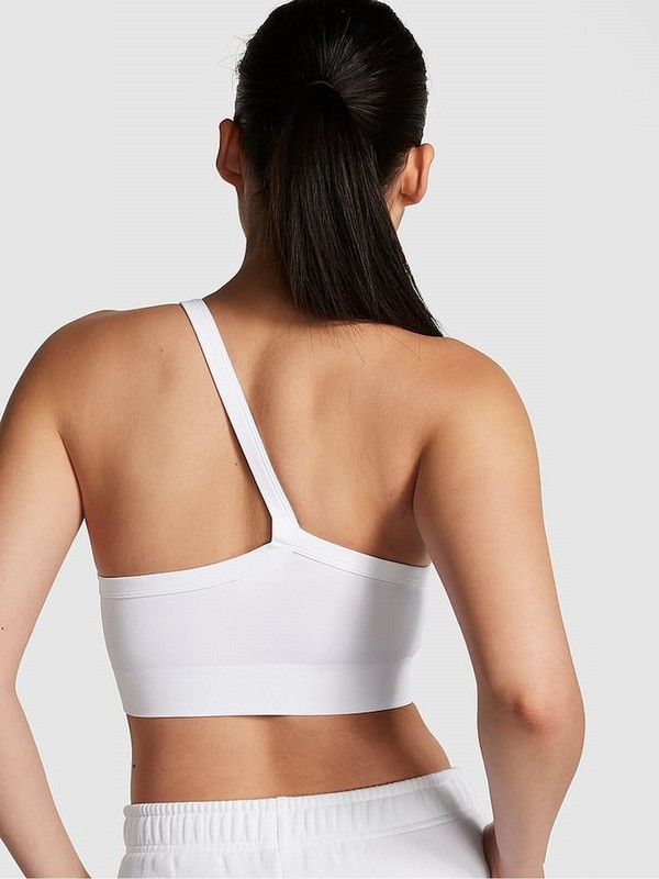 White Victoria Secret Optic Seamless Low Impact Sports Bra | IJPRT8917