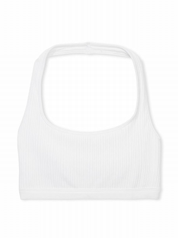 White Victoria Secret Optic Seamless Low Impact Sports Bra | PEJHQ8627