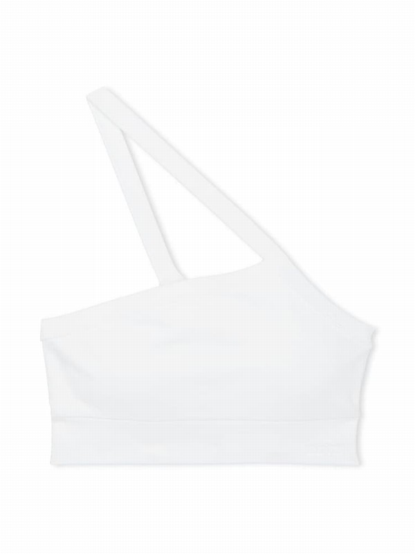 White Victoria Secret Optic Seamless Low Impact Bras | NUHQV3648