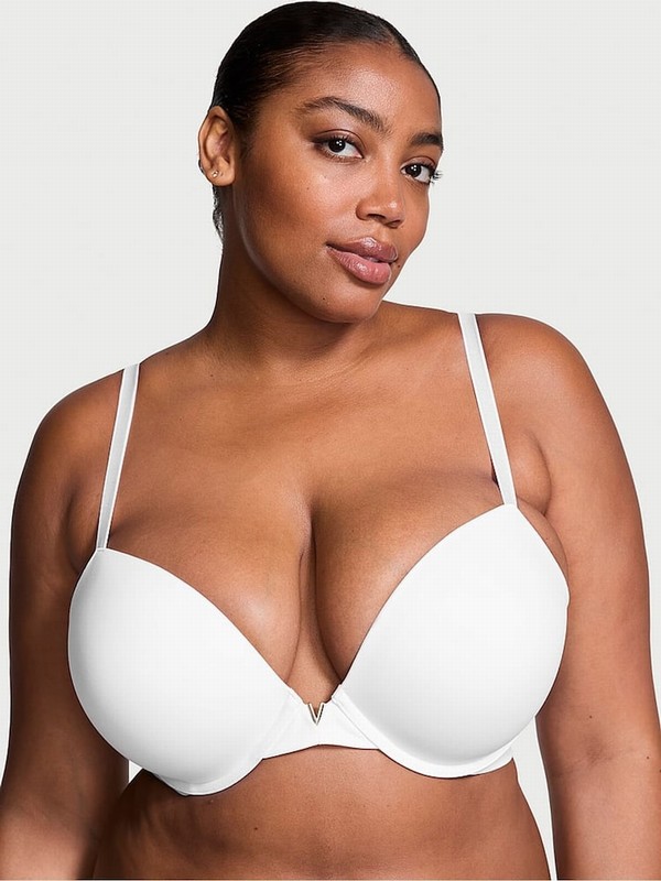 White Victoria Secret Push Up Smooth Bras | YQRWX2694