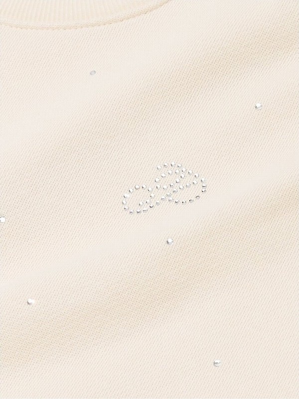 White Victoria Secret Shell Diamante Fleece Sweatshirts | KDAWH9405