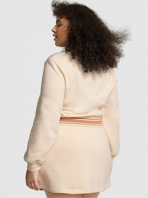 White Victoria Secret Shell Fleece Cardigans | CFZIO0694