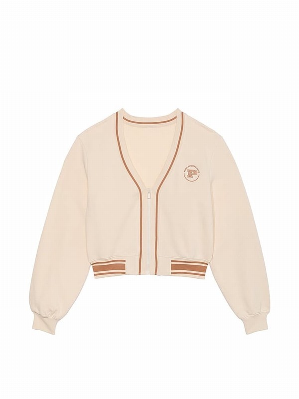 White Victoria Secret Shell Fleece Cardigans | CFZIO0694