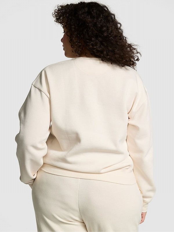 White Victoria Secret Shell Fleece Sweatshirts | BJLMG7190