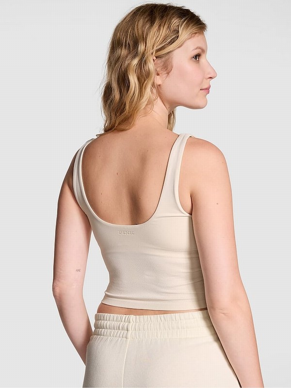 White Victoria Secret Shell Longline Tops | NLERT3741