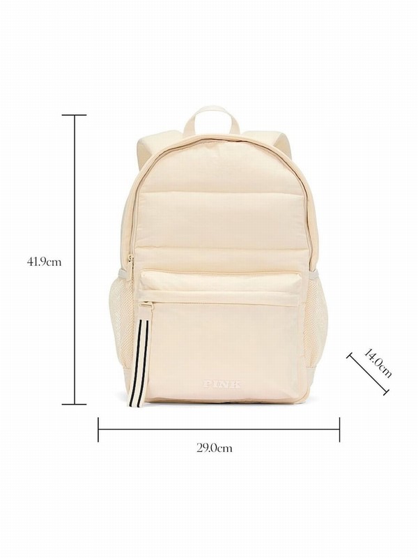 White Victoria Secret Shell Puffer Backpacks | JCRPZ6712