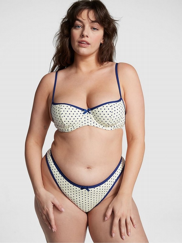 White Victoria Secret Sleepy Dot Frankies Buttercup Bikini Top | YBIQK6493