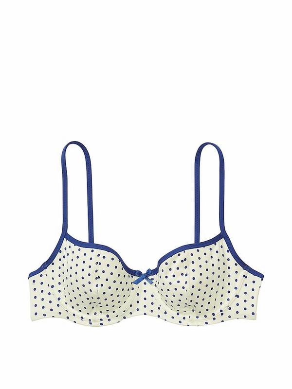 White Victoria Secret Sleepy Dot Frankies Buttercup Bikini Top | YBIQK6493