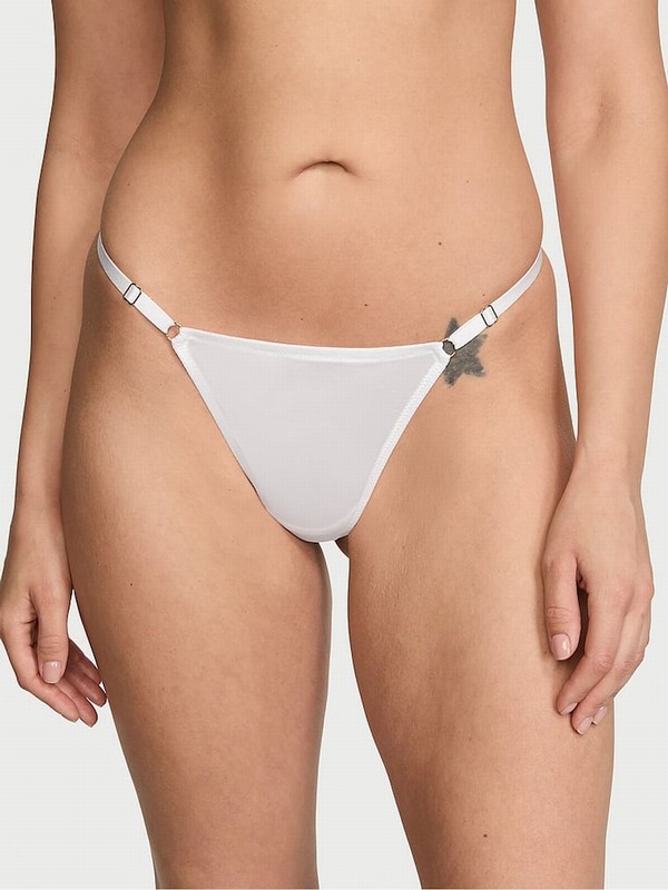 White Victoria Secret Smooth Adjustable G-String Underwear | HKGXB0293