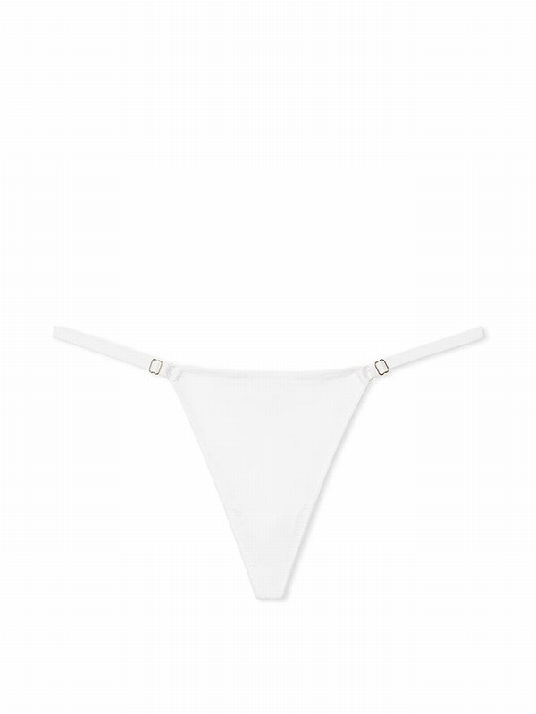 White Victoria Secret Smooth Adjustable G-String Underwear | HKGXB0293