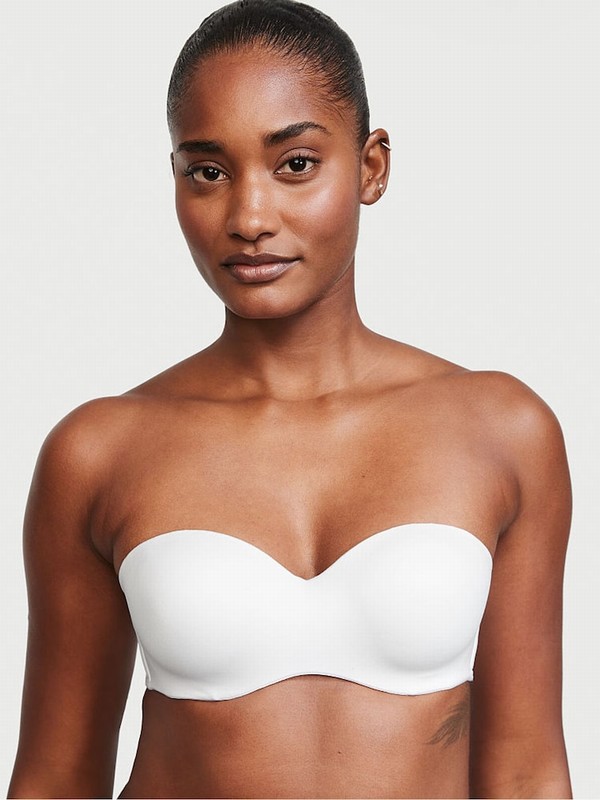White Victoria Secret Strapless Bras | FAKJX2347