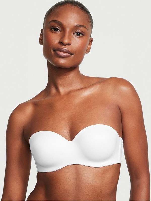 White Victoria Secret Strapless Bras | SJFCX5649