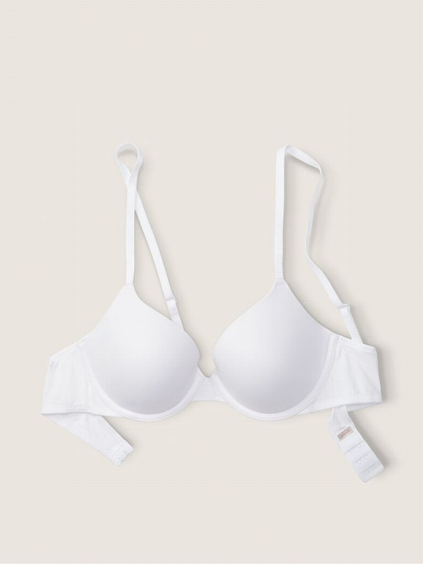 White Victoria Secret T Shirt Bras | HDALM1872