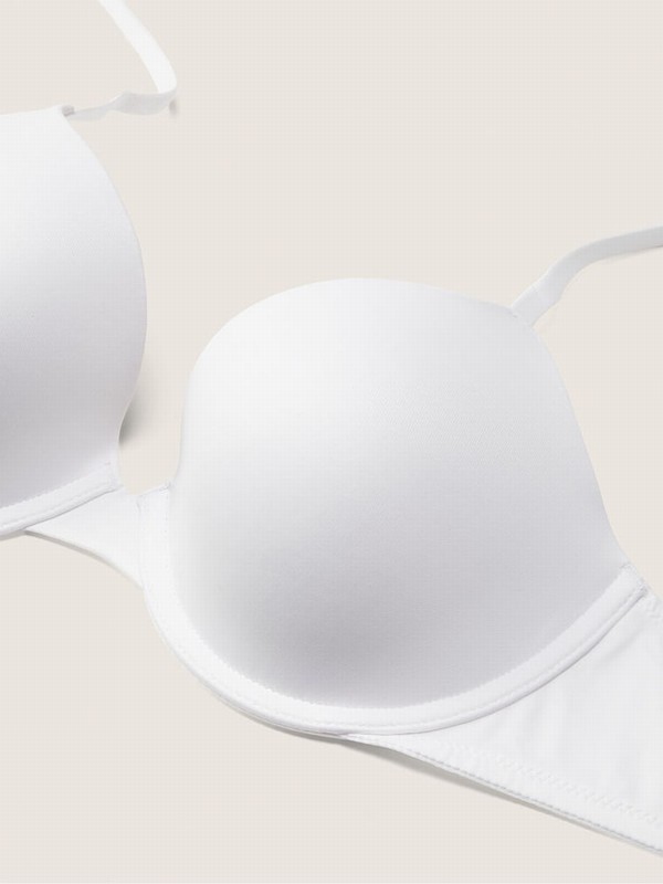 White Victoria Secret T Shirt Bras | HDALM1872