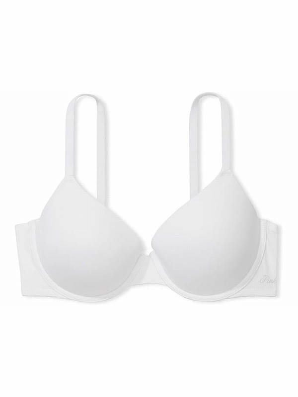 White Victoria Secret T Shirt Bras | XWQMJ2046
