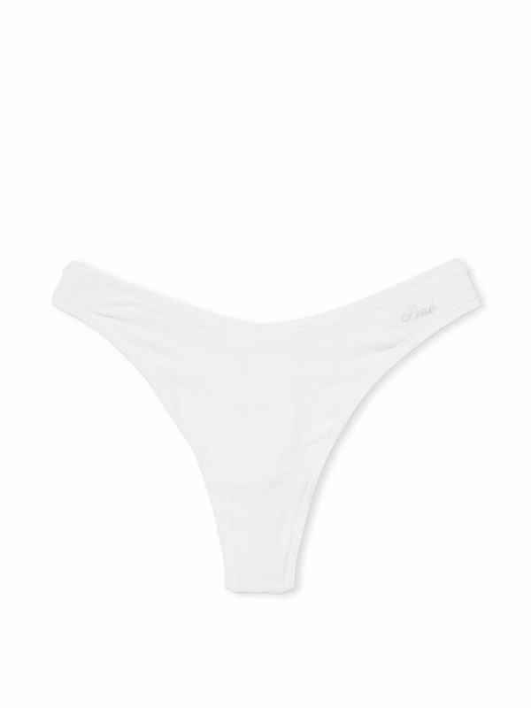White Victoria Secret Thong Cotton Cheeky Underwear | TCRYZ0489